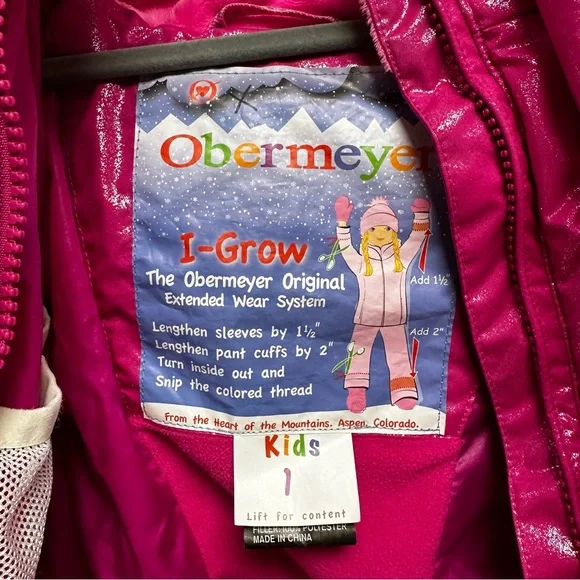 Obermeyer pink sparkle snow jacket